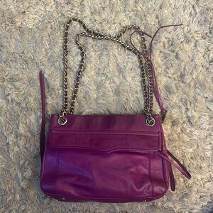 Rebecca Minkoff Purple Leather Bag with 3 interior compartments